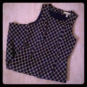 Banana Republic 0P Navy pattern sheath dress